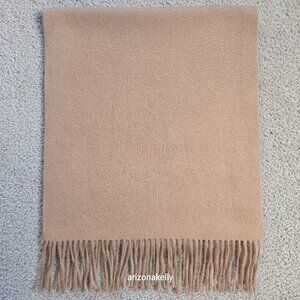 NWOT Tan Cashmere Scarf With Fringe